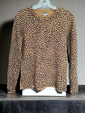 J. Crew 100% Cashmere Sweater - Cheeta Print - XS- MINT Condition